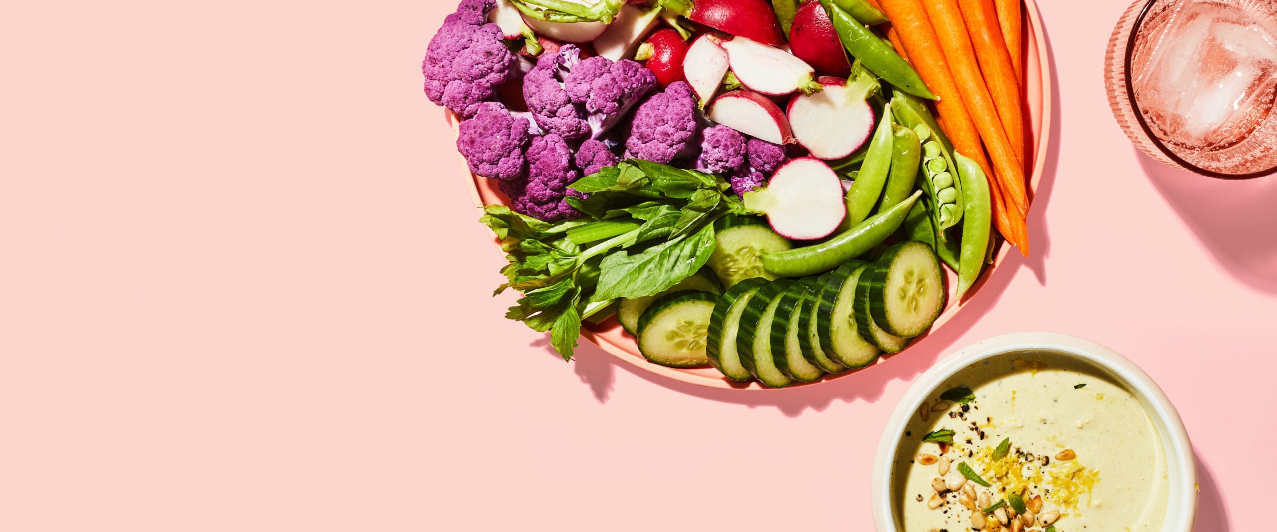 Backyard Pea Basil Crudité Dip