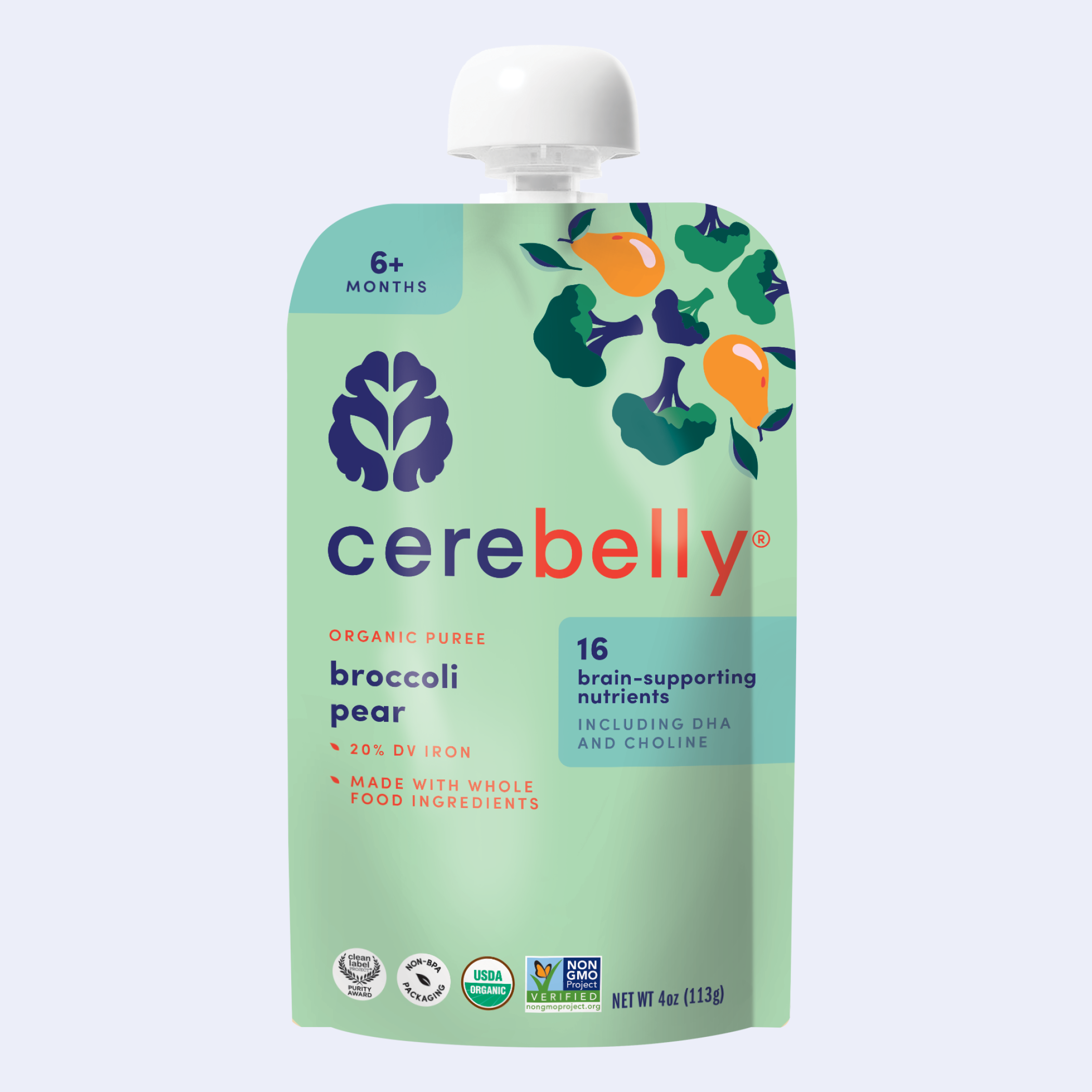 Broccoli Pear Puree Pouch