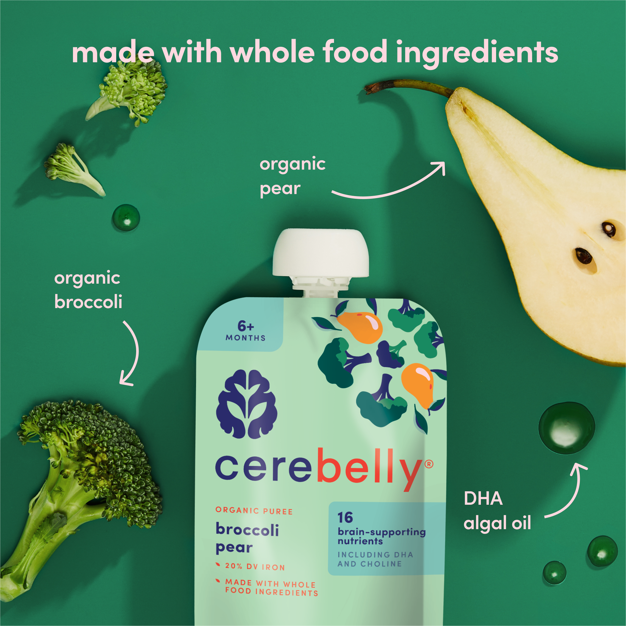 Broccoli Pear Puree 6 Puree Ingredients Claims