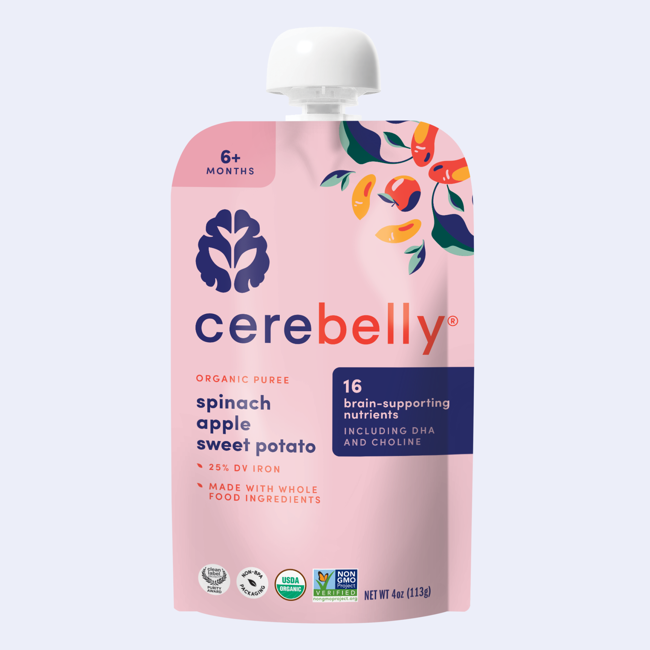 Spinach Apple Sweet Potato Puree Single