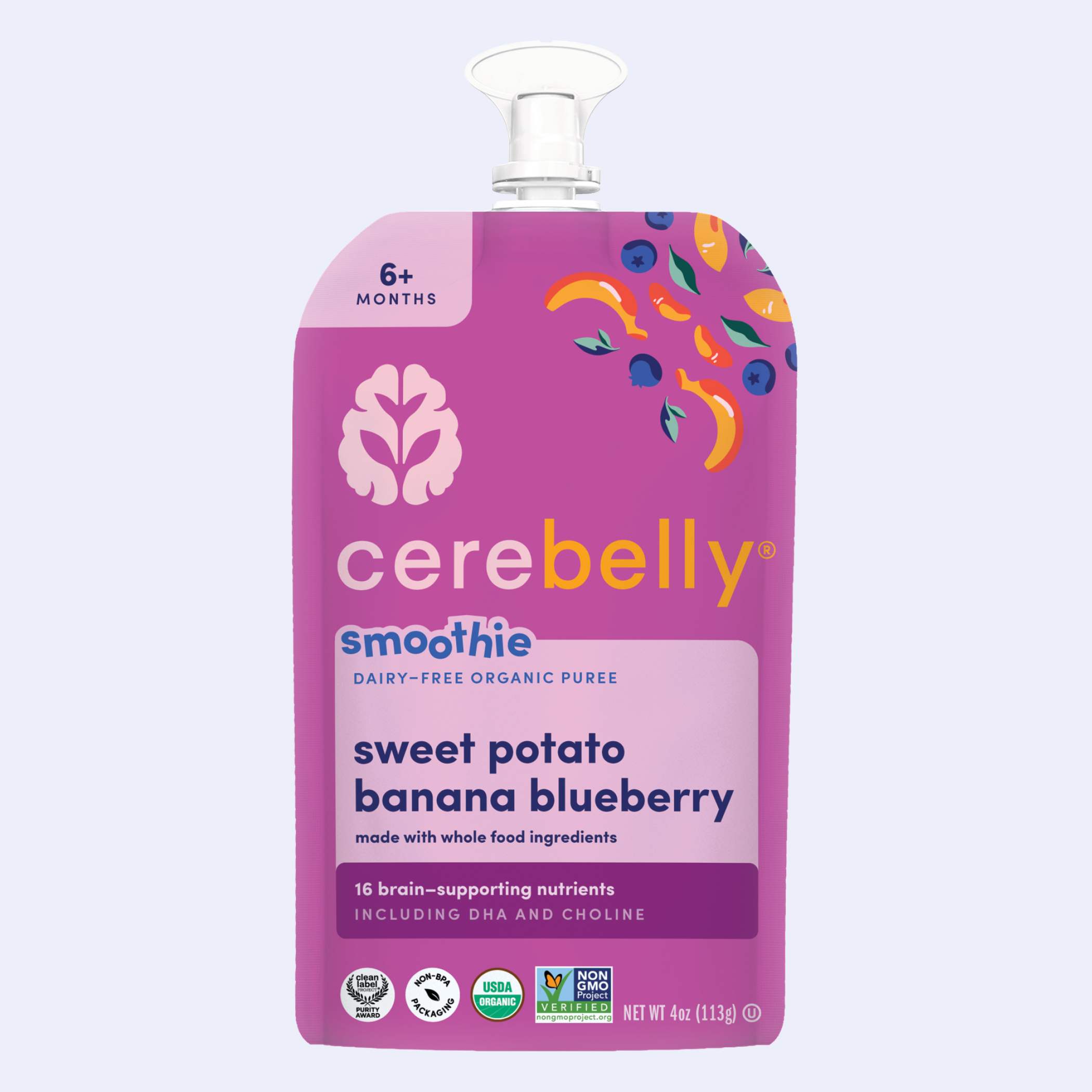 Sweet Potato Banana Blueberry Smoothie Pouch