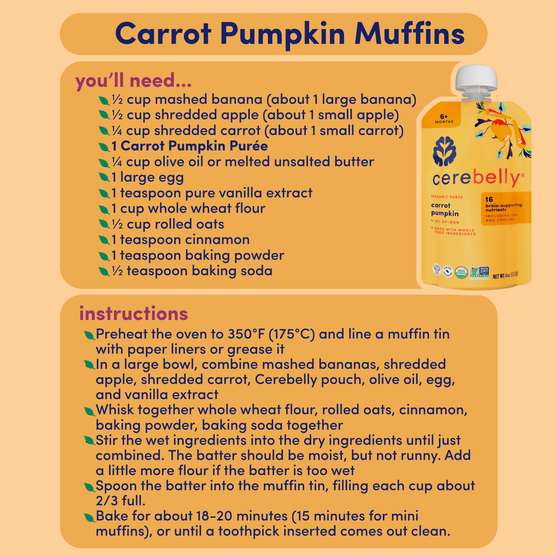 Carrot Pumpkin Puree 6 Pack